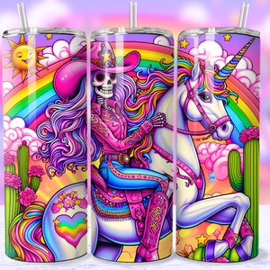 Cowgirl Skeleton Tumbler Wrap, 20oz Skinny Tumbler Sublimation Design PNG, Country Girl Western Skull Tumbler Wrap, Digital Download image 6