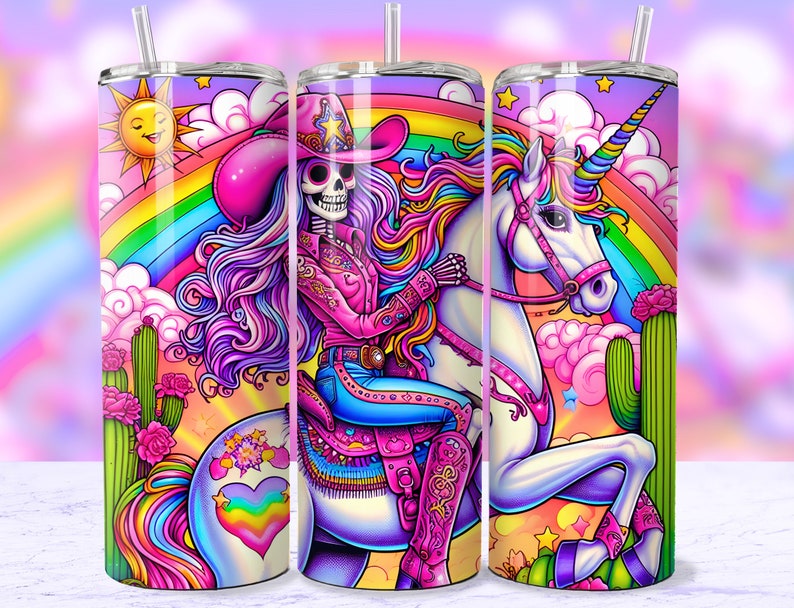 Cowgirl Skeleton Tumbler Wrap, 20oz Skinny Tumbler Sublimation Design PNG, Country Girl Western Skull Tumbler Wrap, Digital Download image 6