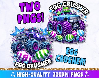 Egg Crusher PNG Sublimation Design, Easter Egg PNG, Kids Monster Truck PNG, Buona Pasqua Png, T-shirt di Pasqua Png per ragazzi, Download digitale