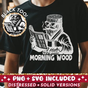 Ochtend hout grappige SVG PNG, sarcastische volwassen humor sublimatie ontwerp, retro trendy populair T-shirt png SVG-bestand knippen voor mannen digitale download
