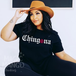 Chingona Rose Latina T-Shirt Design, Cool Latinx PNG, Instant Download, Latina Pride Shirt Design,  Empowering Hispanic T-Shirt PNG