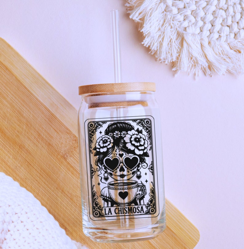 La Chismosa Funny Tarot Card SVG PNG, Latina Skeleton Sublimation Design, Spanish Chisme Mexican Skull T-Shirt Mug Png SVG Cut File Download image 3