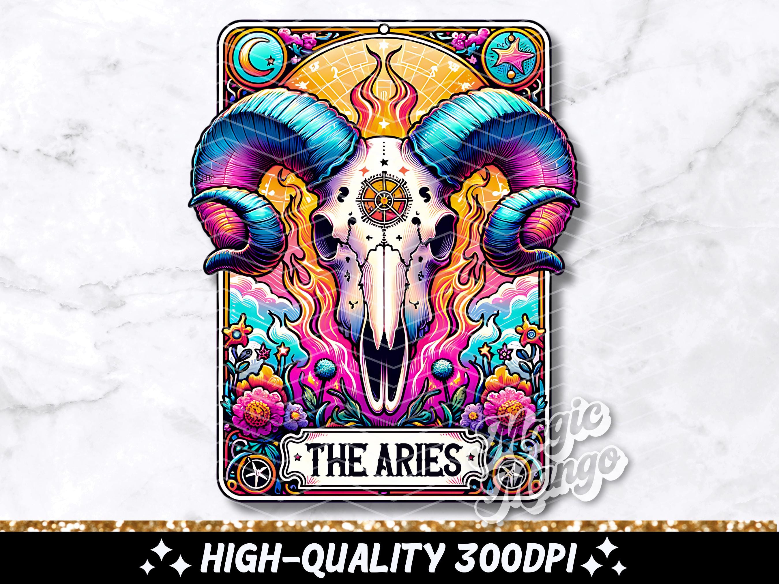 The Aries Tarot Card PNG, Zodiac Sublimation Design, Witchy
