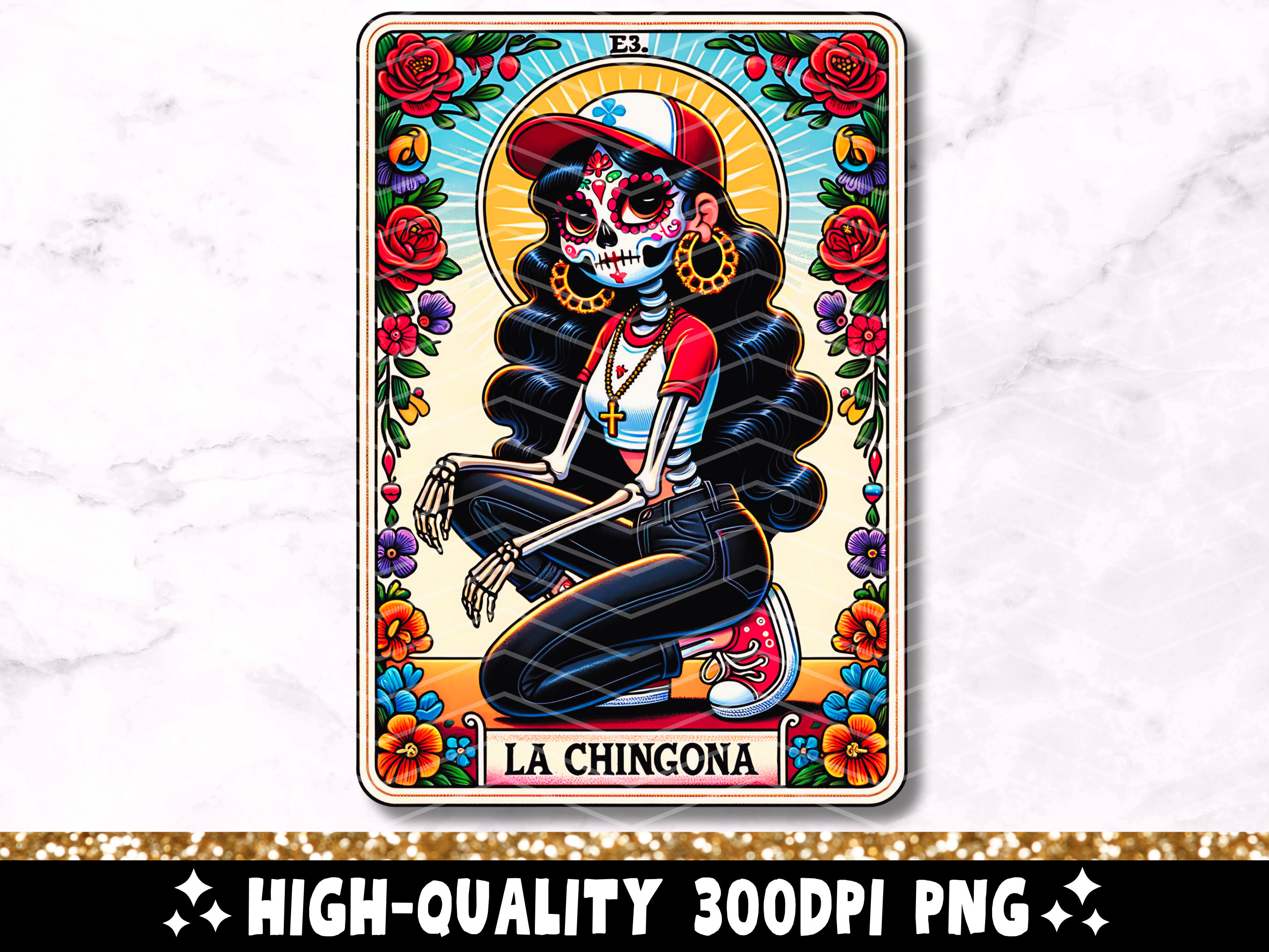 La Chingona Tarot Card PNG, Funny Mexicana Sublimation Design