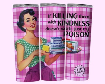 Funny Retro Housewife Tumbler Wrap, 20oz Skinny Tumbler Wrap Sublimation PNG, Straight & Tapered Tumbler Wrap PNG, Sarcastic Mom Design PNG