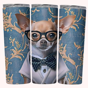Cute Chihuahua Tumbler Wrap, 20oz Skinny Tumbler Wrap Sublimation PNG, Instant Download, Straight & Tapered Tumbler Wrap, Dog Tumbler PNG