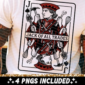 Carta de baralho engraçada de espadas, pau para toda obra, PNG para homens, Design de sublimação de tarô para faz-tudo, Camiseta masculina com ferramentas para pai e marido PNG, Baixar
