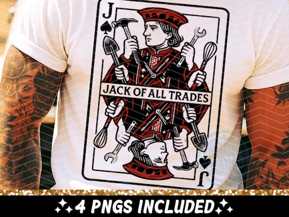Jack of All Trades Funny Spades Playing Card PNG for Men, Handyman