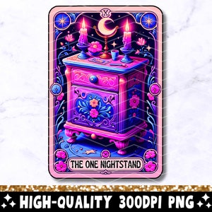 The One Nightstand Funny Tarot Card PNG, Diseño de sublimación de humor sarcástico para adultos, Cita divertida Camiseta de moda Taza Archivo PNG, Descarga digital