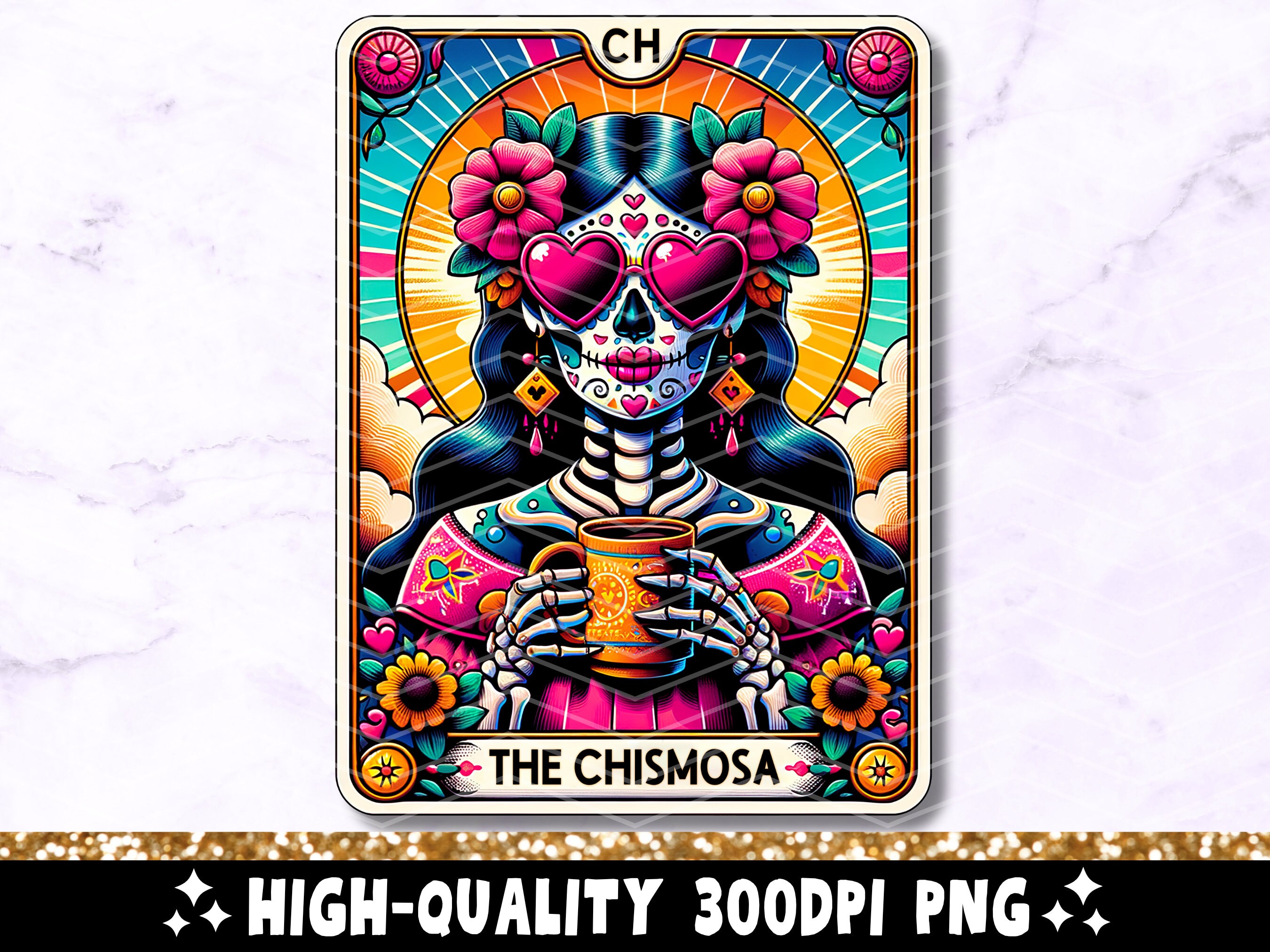 【美品】G-style スタジャン ロス　LA バック　デカロゴ 刺繍　チカーノ The Chismosa Tarot Card PNG, Funny Mexican Chisme Sublimation