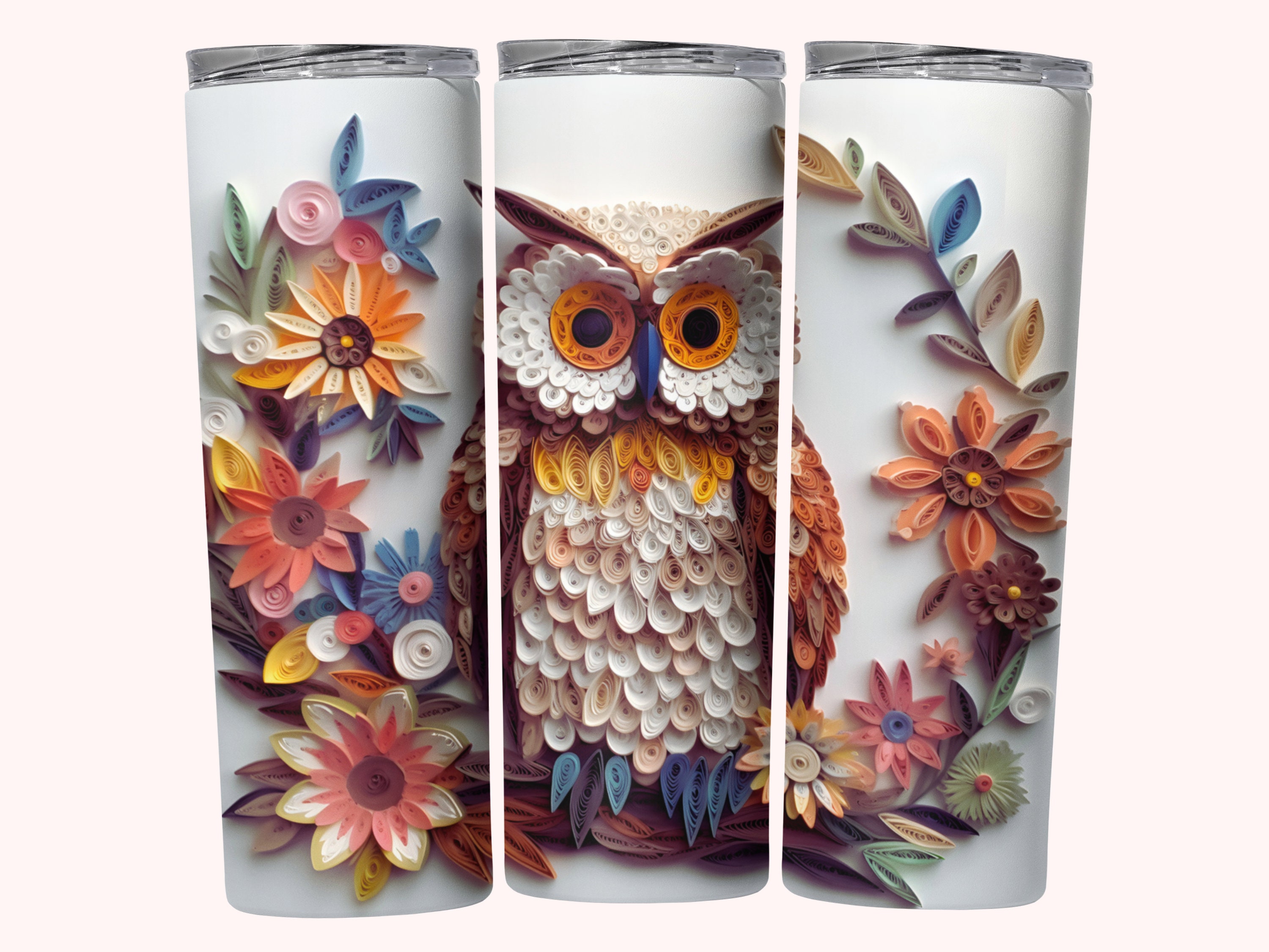 Great Horned Owl Tumbler Wrap, 20oz Skinny Tumbler Sublimation Design PNG, Instant Download, Straigh