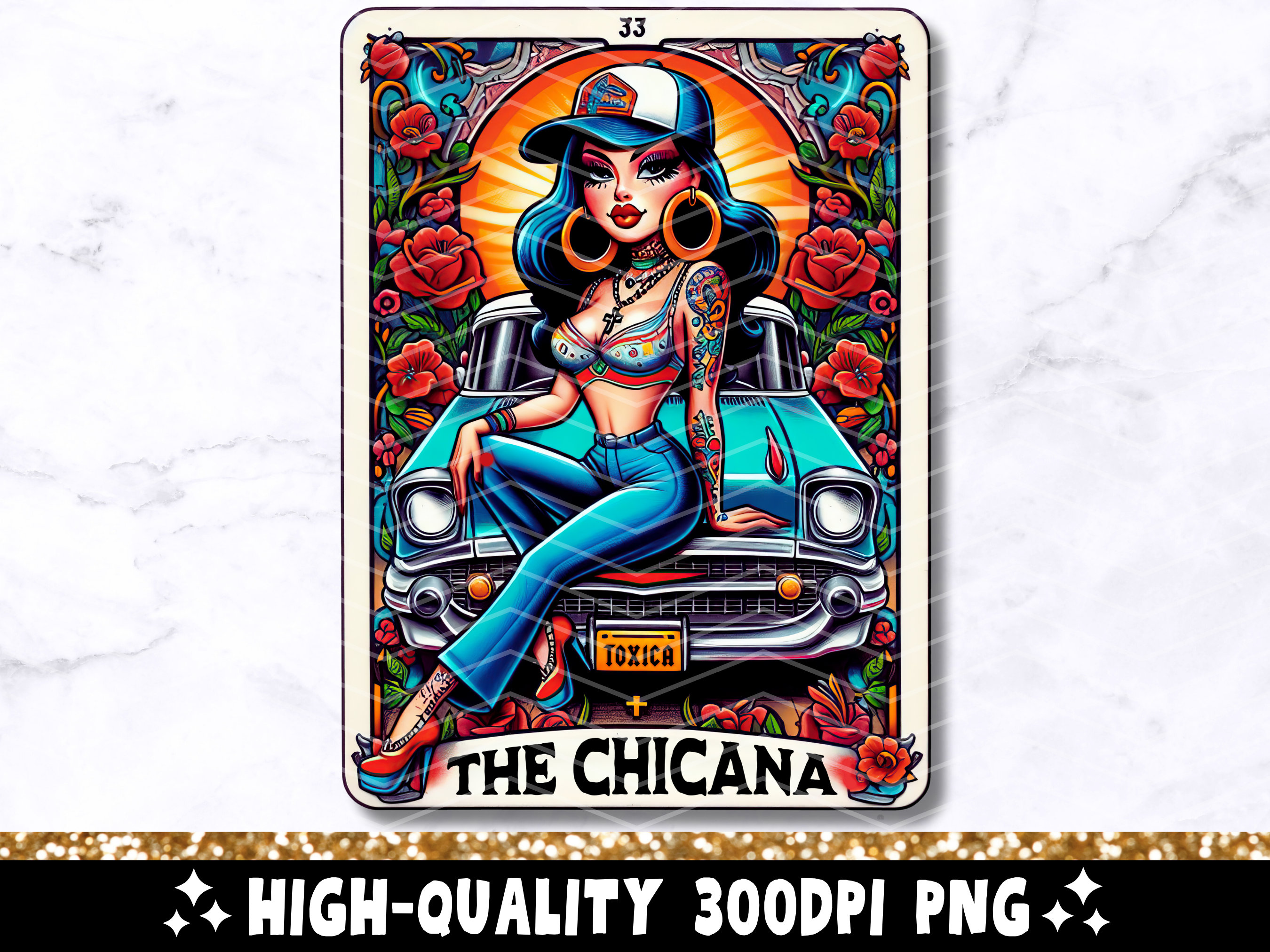 The Chicana Tarot Card PNG, Funny Mexicana Sublimation Design