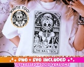 The Nail Tech Tarot Card SVG PNG, Nail Technician Skeleton Skull Sublimation Design, Funny Nail Boss Nail Artist Png SVG Cut File, Download