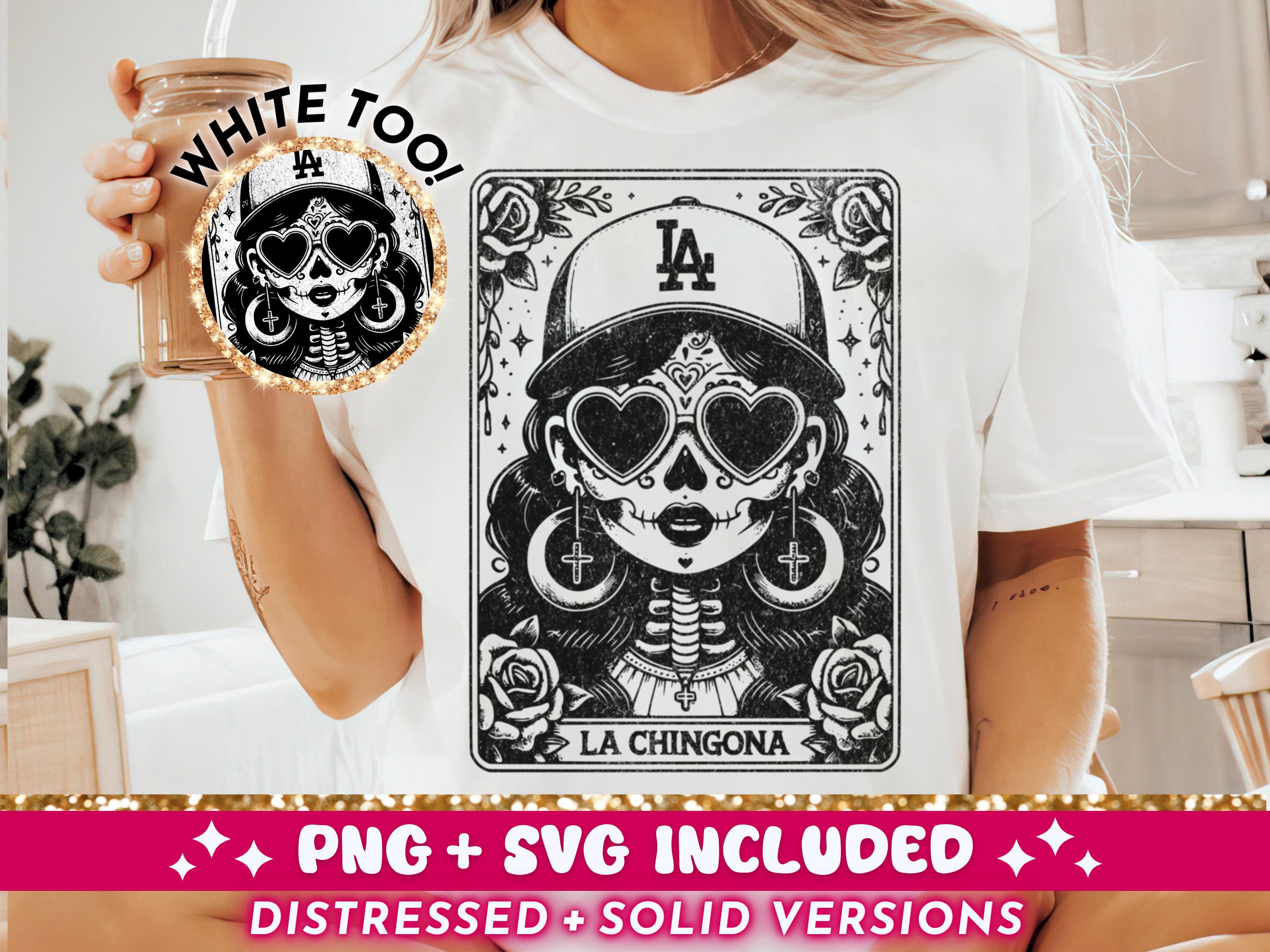 La Chingona Tarot Card SVG PNG, Latina Mexican Skeleton