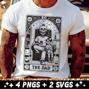 Carta de Tarô do Pai SVG PNG, Design de Sublimação Moderno de Esqueleto do Pai, Design de Camiseta de Pai para o Dia dos Pais Masculino, Arquivo de Corte Marido Papai para Download
