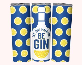 Gin Vacation Tumbler Wrap,  20oz Skinny Tumbler Sublimation Design,  Instant Download, Straight & Tapered Tumbler Wrap PNG, Gin Tumbler PNG