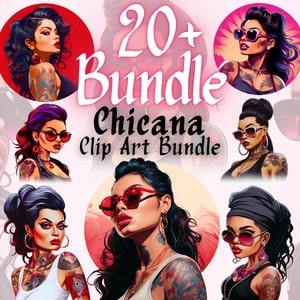 Chicana Chola PNG Bundle, Cholas Clip Art, Chingona Sublimation Designs, Latina Mexicana Chicana Design PNG, Instant Digital Download