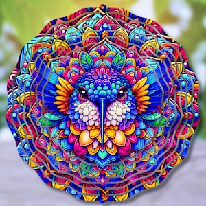 Mandala Bird Wind Spinner PNG, Boho Trendy Wind Spinner Sublimation Design, Popular Cool Colorful Spinner Design PNG, Digital Download