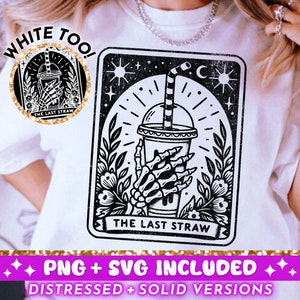 A Última Palha Carta de Tarô Engraçada SVG PNG, Design de Sublimação de Esqueleto Sarcástico, Camiseta Witchy Sassy Snarky Arquivo SVG png, Download Digital