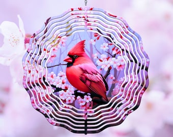 Cardinal Wind Spinner PNG, Red Bird Wind Spinner Sublimation Design, Instant Download, Pretty Cardinal Windspinner Sublimation Template PNG