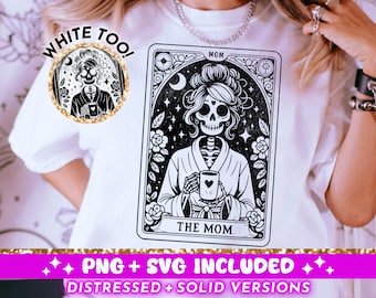 The Mom Tarot Card SVG PNG, Woman Skeleton Mother Sublimation Design, Witchy Vibes Celestial Skull Mama T-Shirt Mug SVG png File, Download