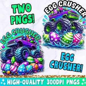 Egg Crusher PNG-sublimatieontwerp, paasei png, Kids Monster Truck png, vrolijk Pasen png, paas-T-shirt png voor jongens, digitale download