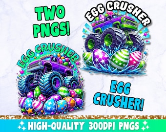 Egg Crusher PNG Sublimation Design, Easter Egg PNG, Kids Monster Truck PNG, Buona Pasqua Png, T-shirt di Pasqua Png per ragazzi, Download digitale