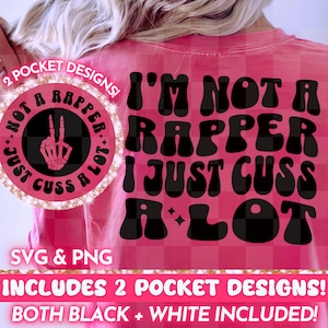 No es un rapero simplemente maldice mucho cita divertida PNG SVG, diseño de sublimación retro sarcástico, humor adulto letras onduladas diseño de camiseta fresca Descargar