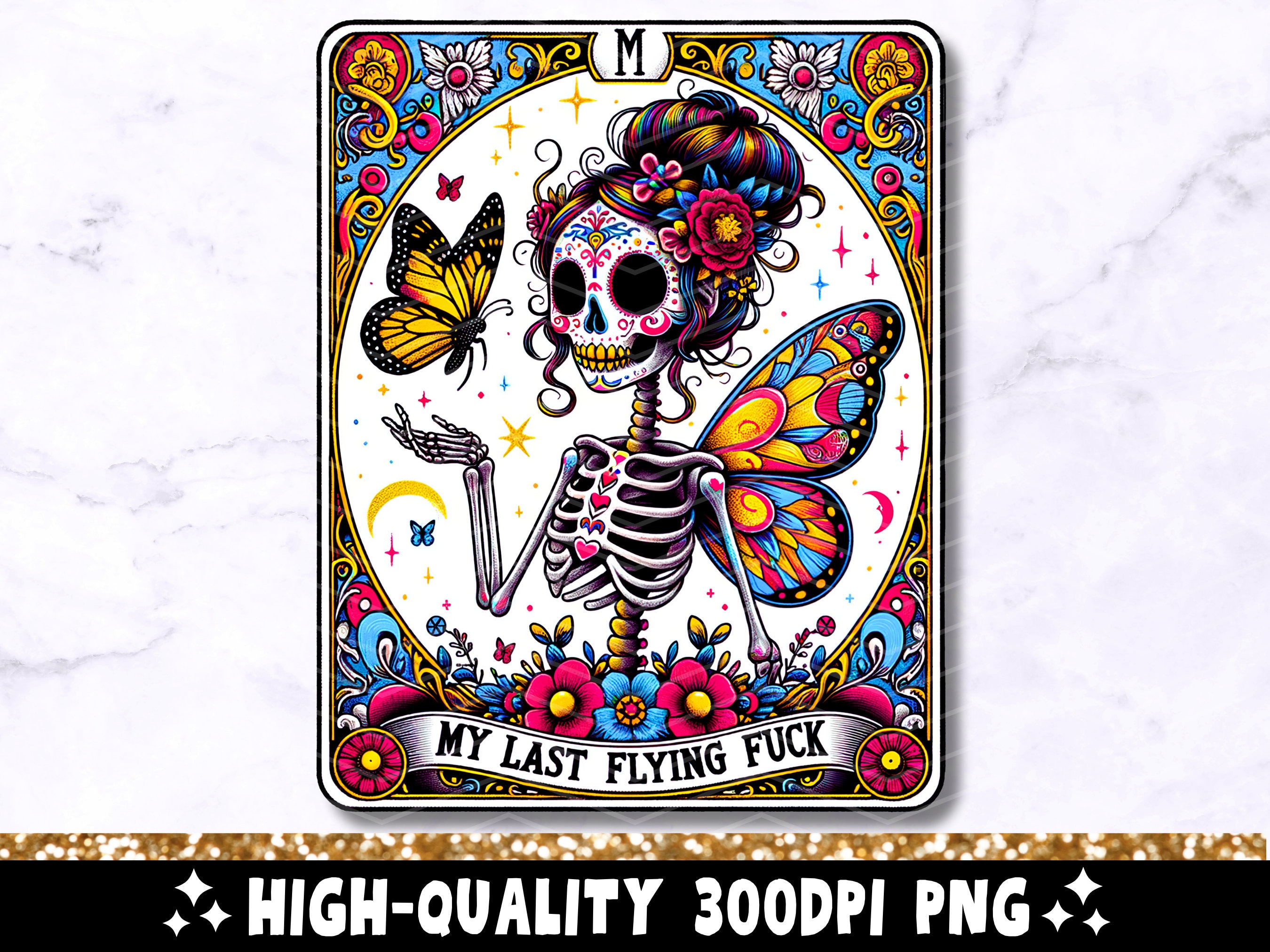 The Last Flying Fuck Funny Tarot Card PNG, Sarcastic Sweary