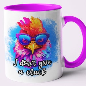 I Don&#39;t Give A Cluck PNG, Funny Chicken PNG Sublimation Design, Digital Download, Sassy Sweary Chicken Clip Art Funny Chicken Mug PNG Design