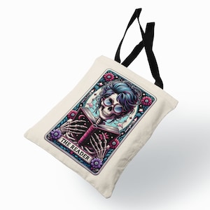 The Reader Tarot Card PNG, Reading Skeleton Sublimation Design, Book Lover Booktrovert Skull Tarot T-shirt Mug PNG File, Digital Download image 4