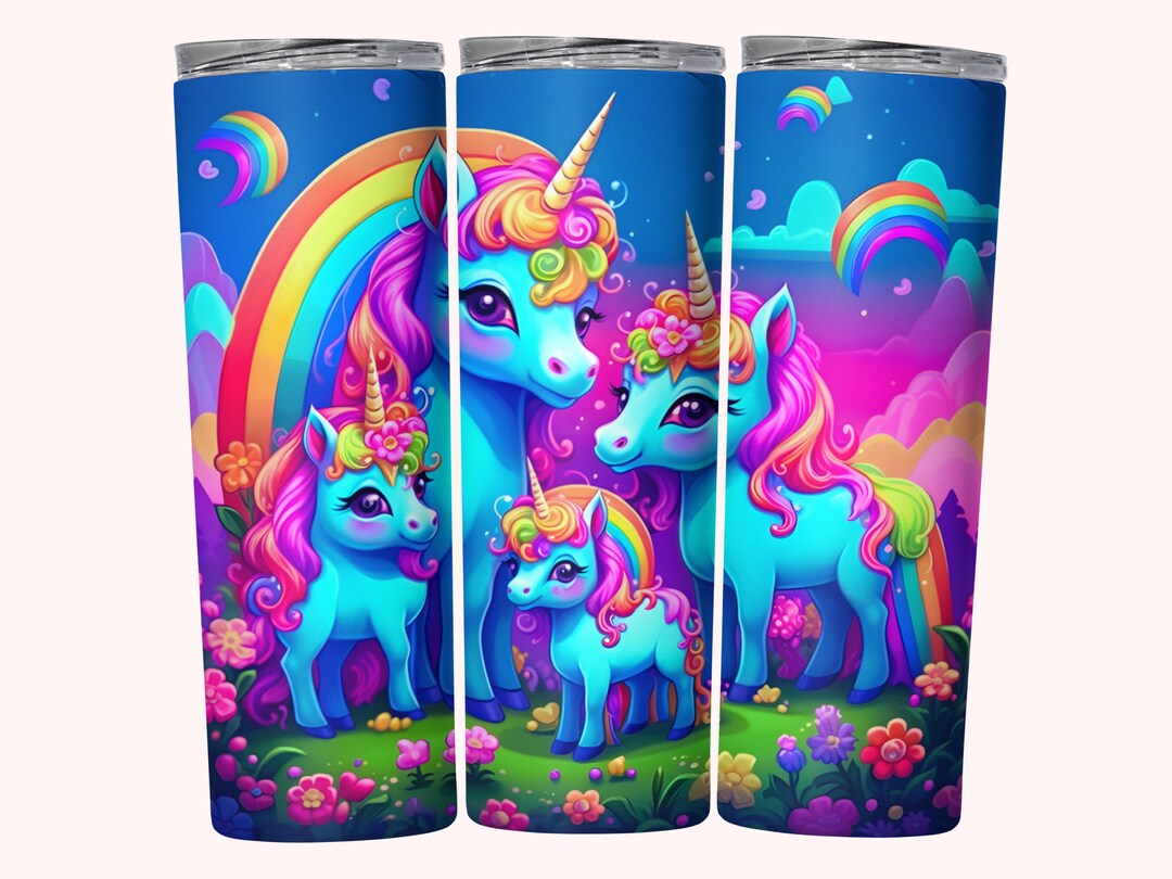 Unicorn Tumbler Wrap, 20 Oz Skinny Tumbler Sublimation Design, Instant Digital Download PNG