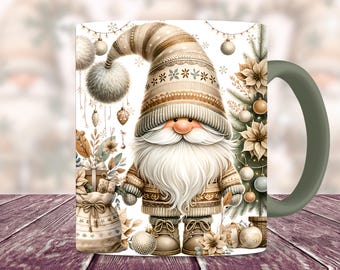 Christmas Gnomes Cute Mug Wrap, 11oz and 15oz Coquette Mug Sublimation Design, Holiday X-Mas Gnomes Winter Mug Wrap PNG, Digital Download