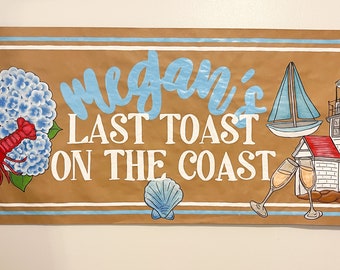 Personalized Hand Painted Banner Sign for BACHELORETTE TRIPS, Engagement Party Decor, Wedding Celebration