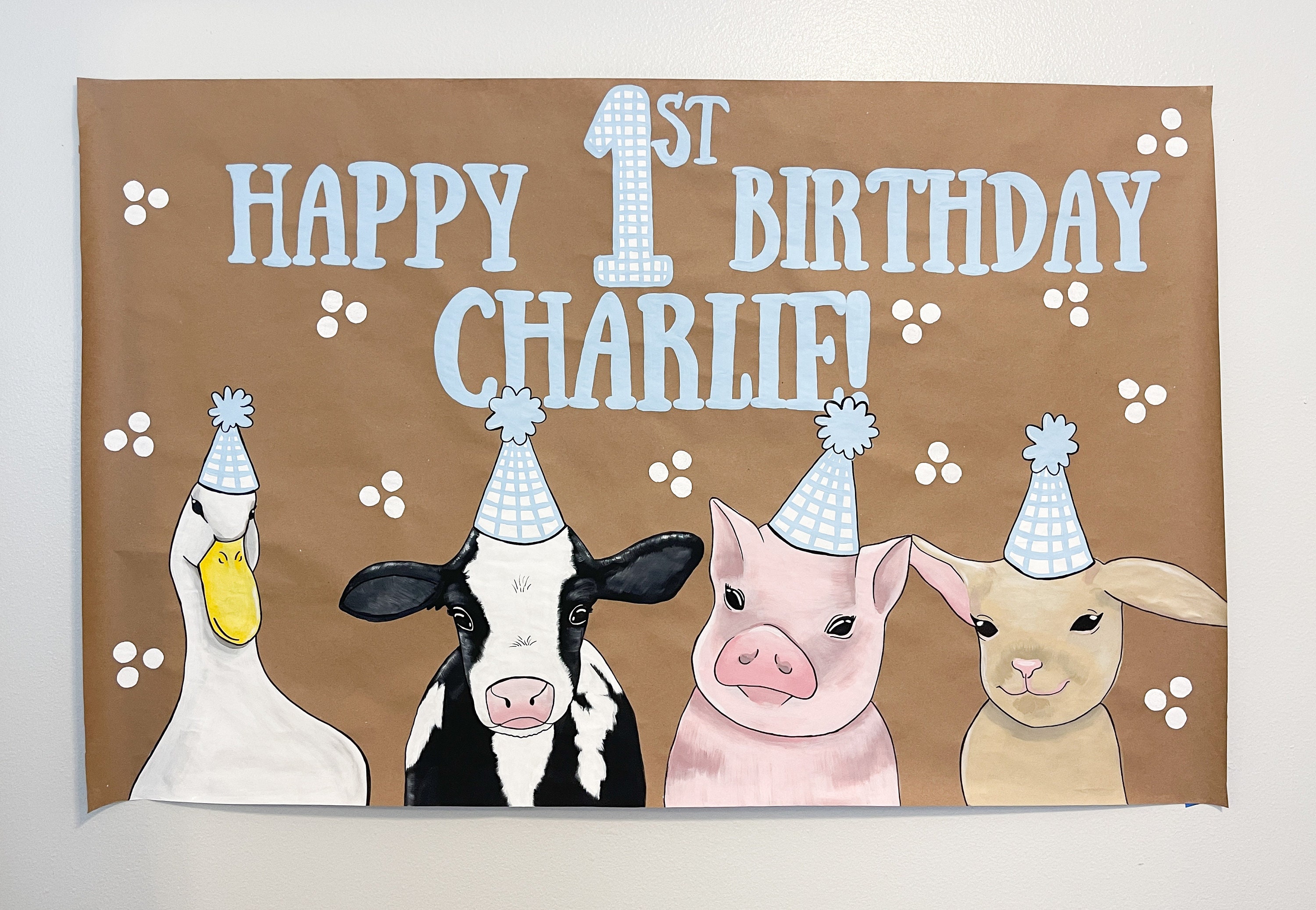 Personalized Hand Painted Banner Sign for BIRTHDAY PARTIES, Baby Shower, Engagement Party Decor, Graduation Celebration, Bachelorette Trip