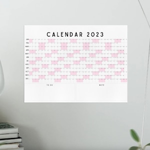 2023 Year Calendar Printable, New Years Calendar, Yearly Wall Calendar, Desk Calendar, New Year Calendar, 2023 Calendar