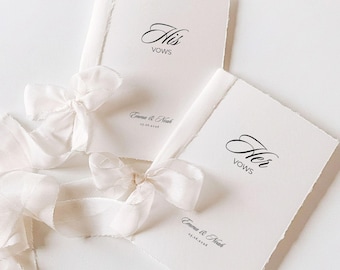 Wedding Vow Cards Template Editable, Printable Vow Book, Bride Groom Vows, His and Her Vow Cards, Canva Template, Instant Download