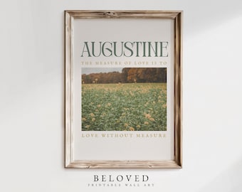 Saint Augustine Druckbares Wandkunst Poster | Geschenk für Katholiken | Christliches Wanddekor | Sofortiger Download