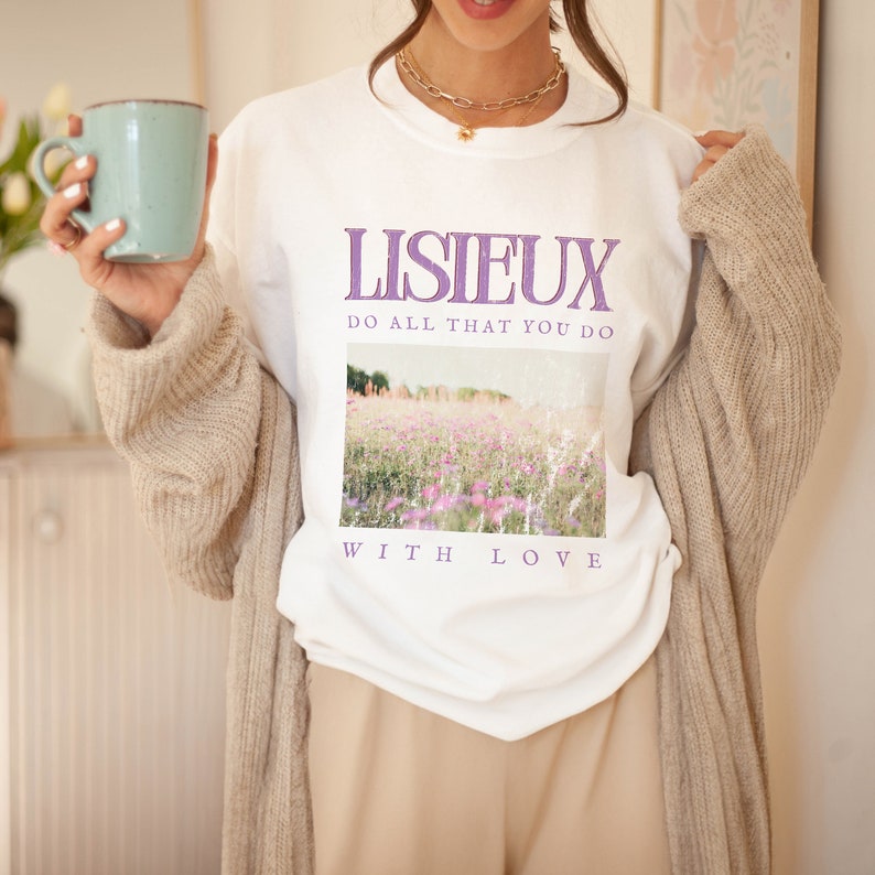 St. Thérèse of Lisieux T-Shirt Saint Shirt 100% Cotton Catholic Gifts Catholic Shirt Cozy Tee image 8
