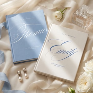 Personalized Wedding Vow Book Minimalist Elegant Name Hardcover 5.75x8 Custom Bride Ceremony Keepsake