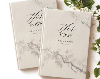 Custom His and Her Vow Books - Personalized Wedding Vow Books - Elegant Wedding Keepsake - Romantic Ceremony Gift - Custom Vows Notebook