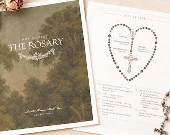 How To Pray Rosary, Mysteries Of Rosary, PDF, Our Lady Of Grace, Marian Printable, Our Father, Hail Mary, Unique Catholic Gift, Advent Gift