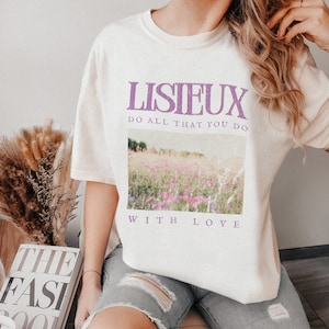 St. Thérèse of Lisieux T-Shirt Saint Shirt 100% Cotton Catholic Gifts Catholic Shirt Cozy Tee image 4