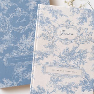 Cartas para minha filha Caderno de diário personalizado Presente personalizado para filha Nova mãe Presente para gravidez Presente de lembrança Vintage French Toile