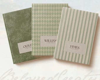 Letters To My Son Journal Personalized Keepsake Custom Name Notebook Choose Your Cover Green Toile Stripes Harlequin Botanical Gift From Mom