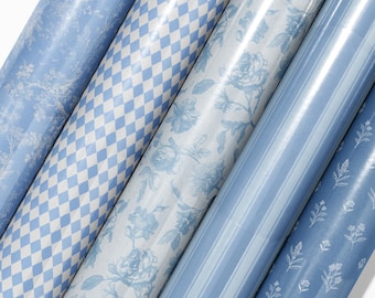 Cornflower Blue Christmas Wrapping Paper, Wedding Gift Wrapping Paper, Baby Shower Wrapping Paper, Monochromatic Blue Paper Craft Supplies