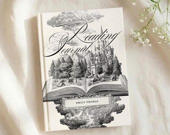 Custom Name Reading Journal, Personalized Book Journal, Book Lover Gift, Reading Tracker Notebook, Booktok Gift, Romantasy Reader Gift