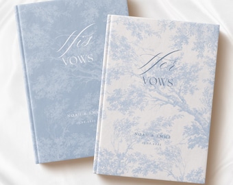 French Toile De Jouy Vow Books Custom His And Her Vow Books Elegant Wedding Keepsake Personalized Romantic Wedding Ceremony Gift