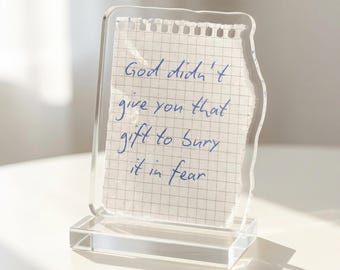 God Given Gift Christian Gift Acrylic Standee Faith Based Decor Catholic Gift Floral Religious Desk Decor Christian Home Decor Gift for Her