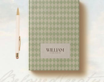 Letters To My Son Journal Personalized Letters To My Child Custom Name Journal Gift For Son From Dad Harlequin Diamond Vintage Green Classic